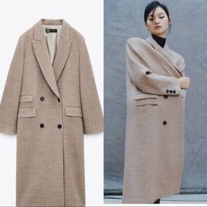 Zara double breasted wool coat